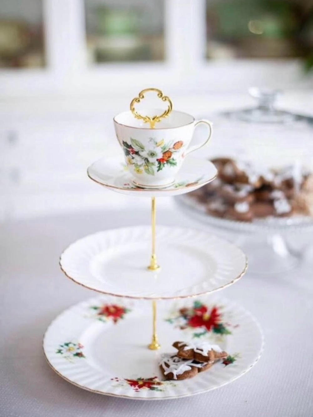Custom Cake Stand made from fine English China decor bridal shower high tea READ